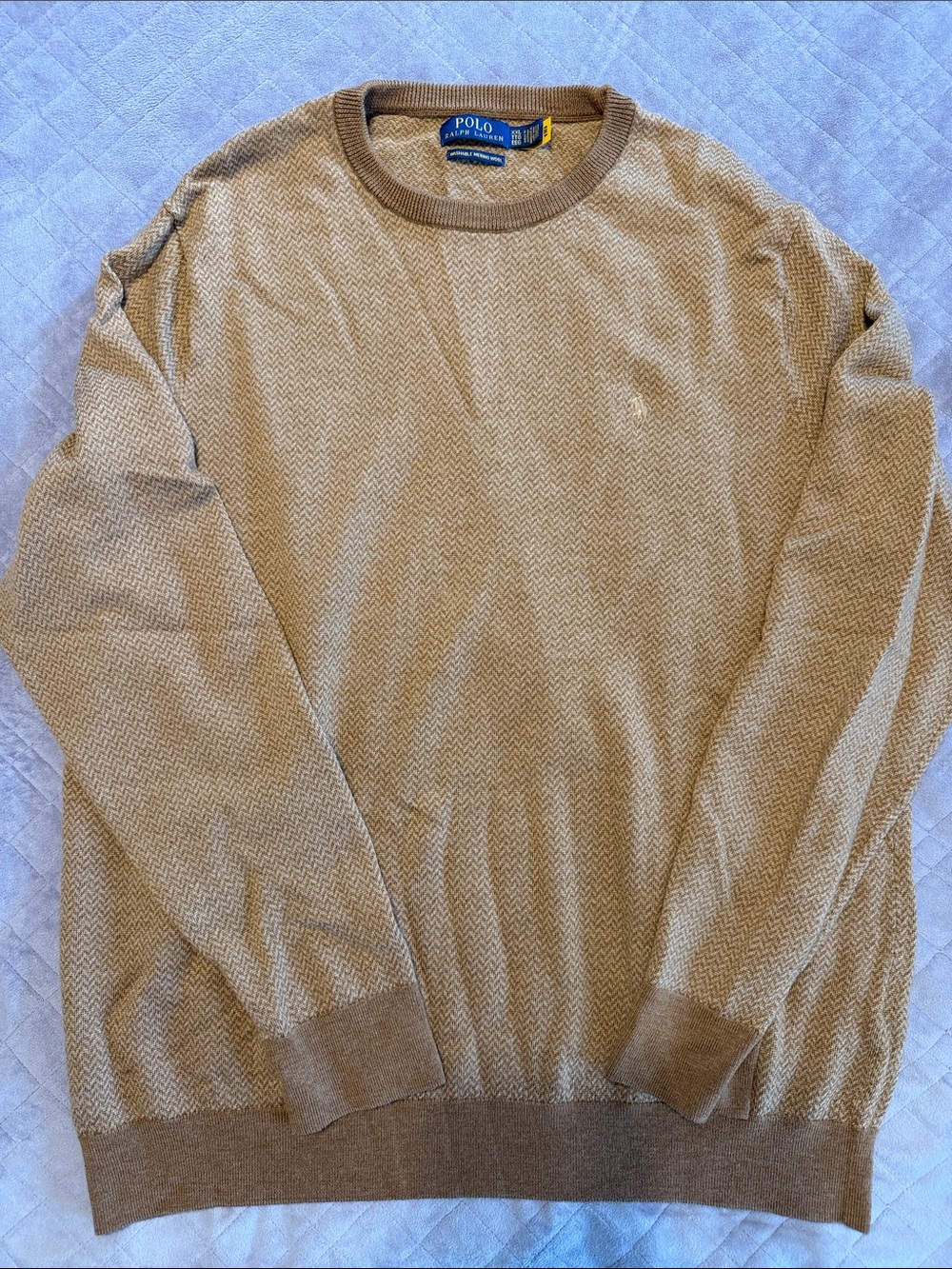 Polo by Ralph Lauren Men's Crewneck Sweater in Tan
